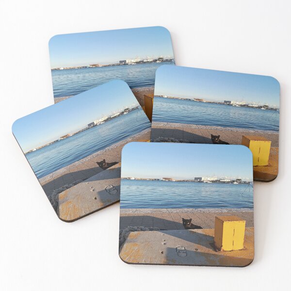Item preview, Mischievous Black Cat in a Italian Harbor - A Seaside Encounter designed and sold by EpicVistas.