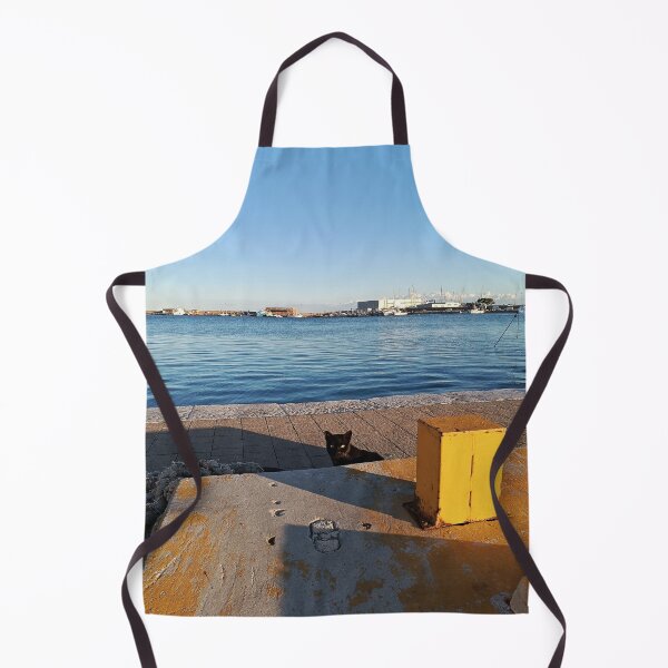 Item preview, Mischievous Black Cat in a Italian Harbor - A Seaside Encounter designed and sold by EpicVistas.