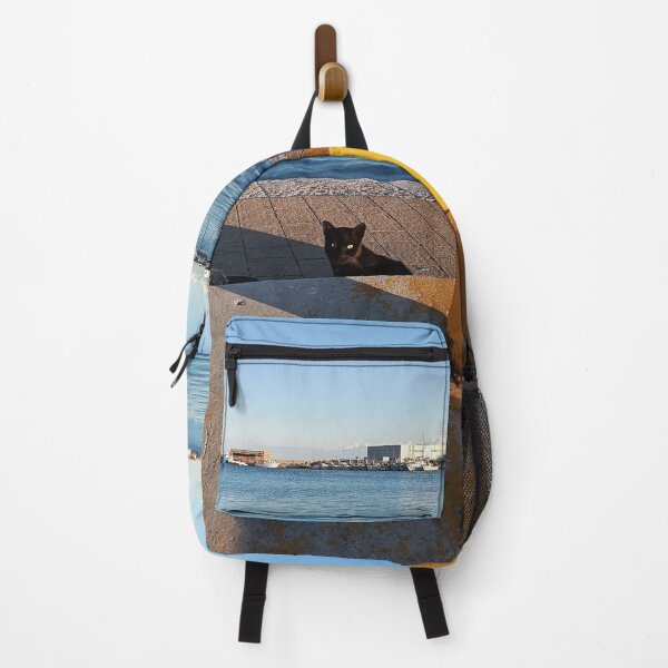 Item preview, Mischievous Black Cat in a Italian Harbor - A Seaside Encounter designed and sold by EpicVistas.
