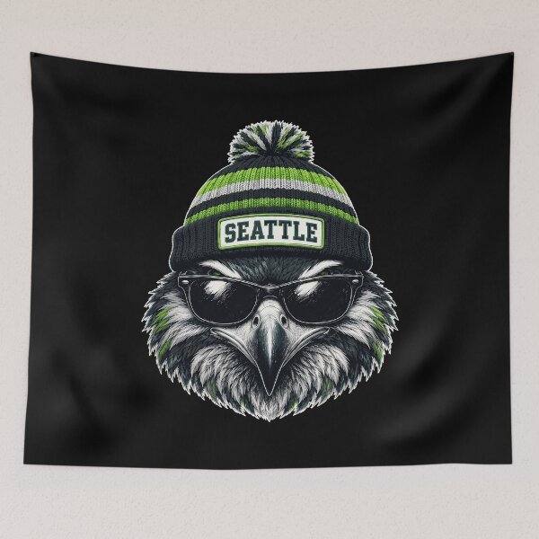 Item preview, Cool Seattle Bird Mascot in Winter Hat designed and sold by NatalieCo89233.