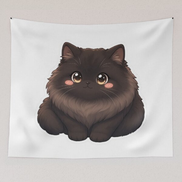 Item preview, Kawaii Black Cat Pomeranian Cute Fluffy Pet designed and sold by PetalsPaws.