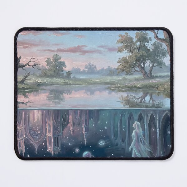 Item preview, Surreal Lake Reflection Hidden World Painting designed and sold by ArtAmbience.