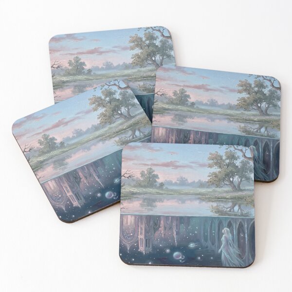 Item preview, Surreal Lake Reflection Hidden World Painting designed and sold by ArtAmbience.