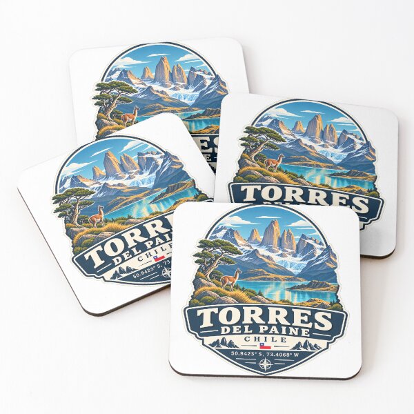 Item preview, Torres del Paine Chile Coordinates – Patagonia Travel Badge designed and sold by ChicClicker.