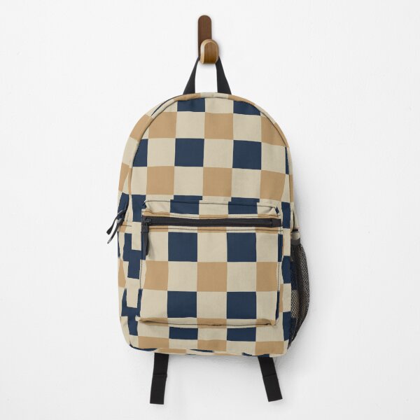 Item preview, Tan and deep navy Checkered Pattern vintage style Plaid small designed and sold by DColourMuse.