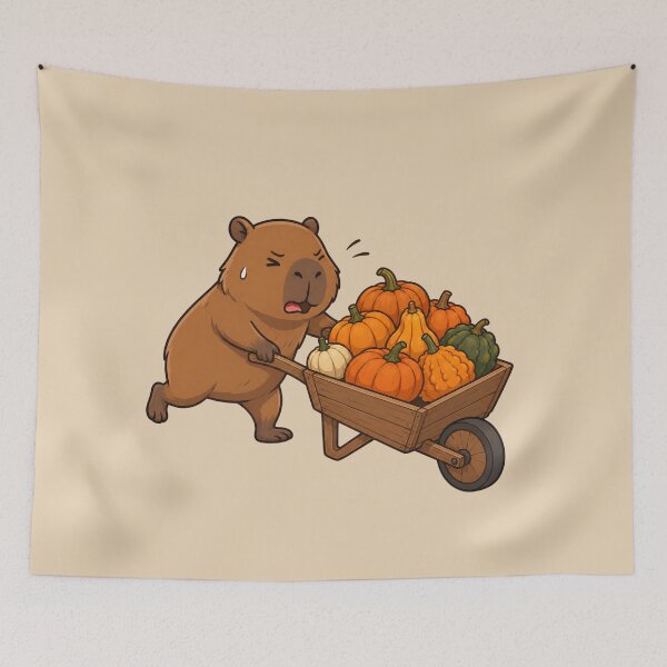 Item preview, Autumn Capybara Pumpkin Harvest designed and sold by Ivy-Triggs.