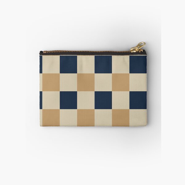 Item preview, Tan and deep navy Checkered Pattern vintage style Plaid medium  designed and sold by DColourMuse.