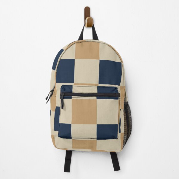 Item preview, Tan and deep navy Checkered Pattern vintage style Plaid medium designed and sold by DColourMuse.