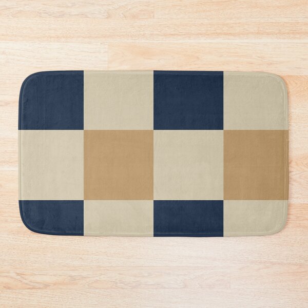 Item preview, Tan and deep navy Checkered Pattern vintage style Plaid large designed and sold by DColourMuse.