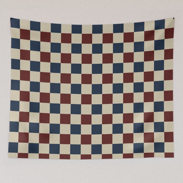 Item preview, Burgundy and deep navy Checkered Pattern vintage style Plaid small  designed and sold by DColourMuse.