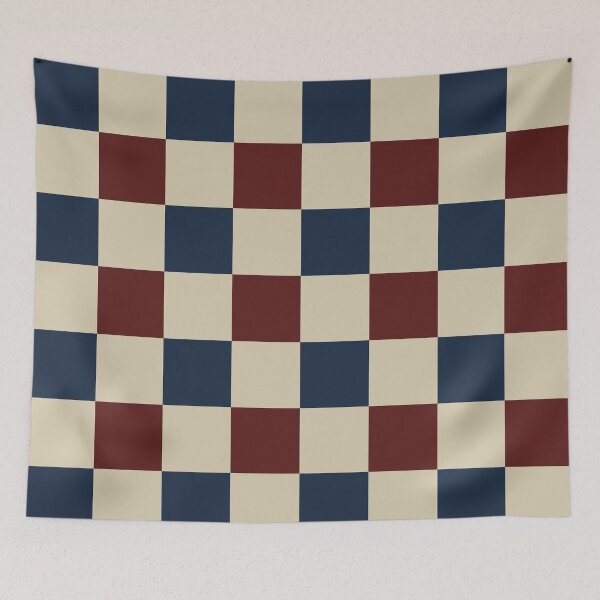 Item preview, Burgundy and deep navy Checkered Pattern vintage style Plaid medium  designed and sold by DColourMuse.