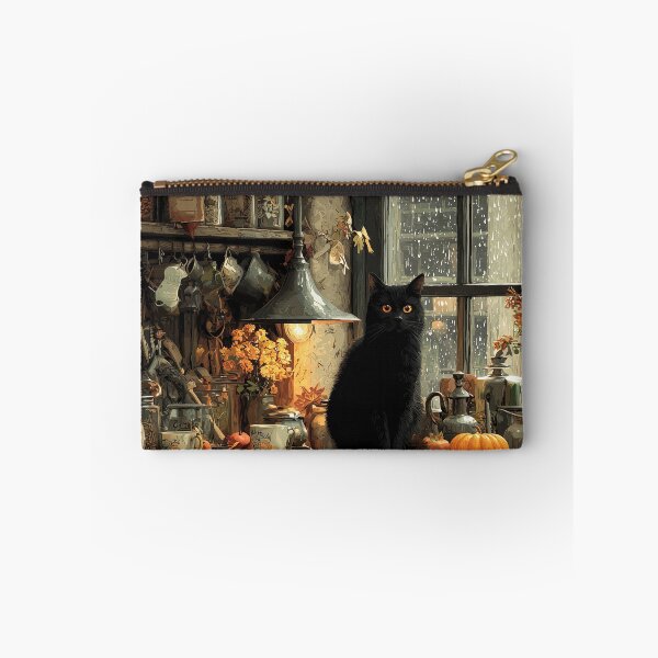 Item preview, Black Cat in a Rustic Fall Kitchen designed and sold by Erika Kaisersot.