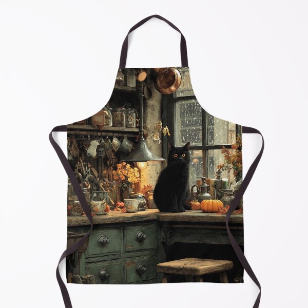 Item preview, Black Cat in a Rustic Fall Kitchen designed and sold by Erika Kaisersot.