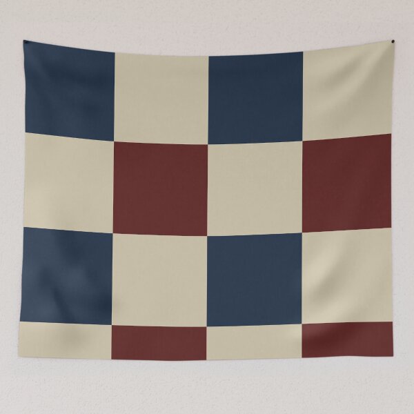 Item preview, Burgundy and deep navy Checkered Pattern vintage style Plaid large designed and sold by DColourMuse.