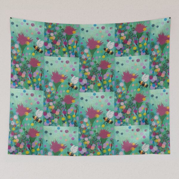 Item preview, Bees Among Scottish Thistles designed and sold by GhostDogDesigns.