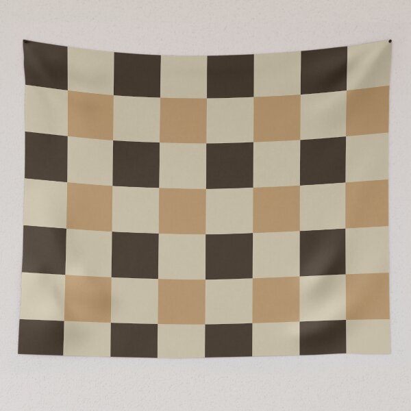 Item preview, Dark Brown Tan Checkered Pattern Rustic Autumn Plaid Medium designed and sold by DColourMuse.