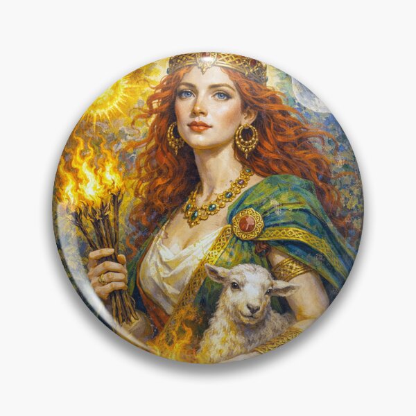 Item preview, Brigid – Celtic Goddess of Fire Painting designed and sold by GalleryKauffeld.