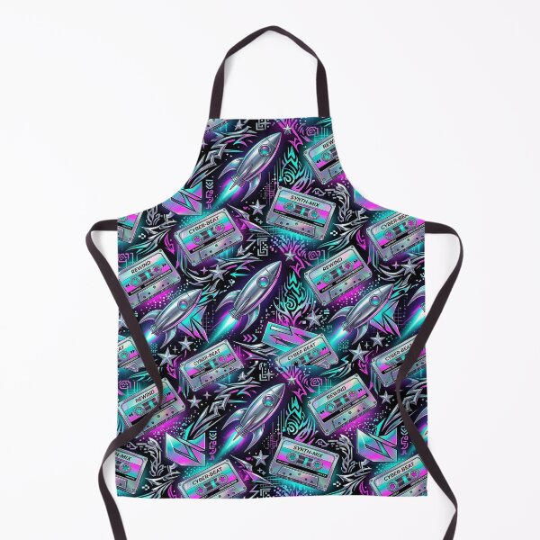 Item preview, Cassette Tapes & Chrome Rockets Y2K Cyber Pattern designed and sold by StickVerse by Owais.