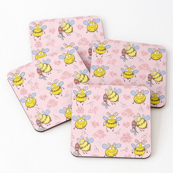 Item preview, Cute bee pattern with flowers designed and sold by Art99ThaiShop.