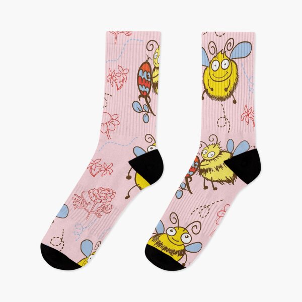 Item preview, Cute bee pattern with flowers designed and sold by Art99ThaiShop.
