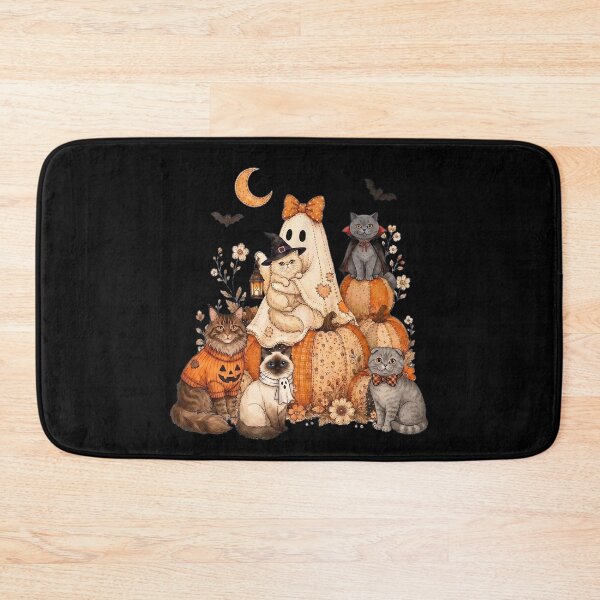 Item preview, Cute Halloween Ghost Black Cat Pumpkin Patchwork Cat Mom designed and sold by hemagamo.