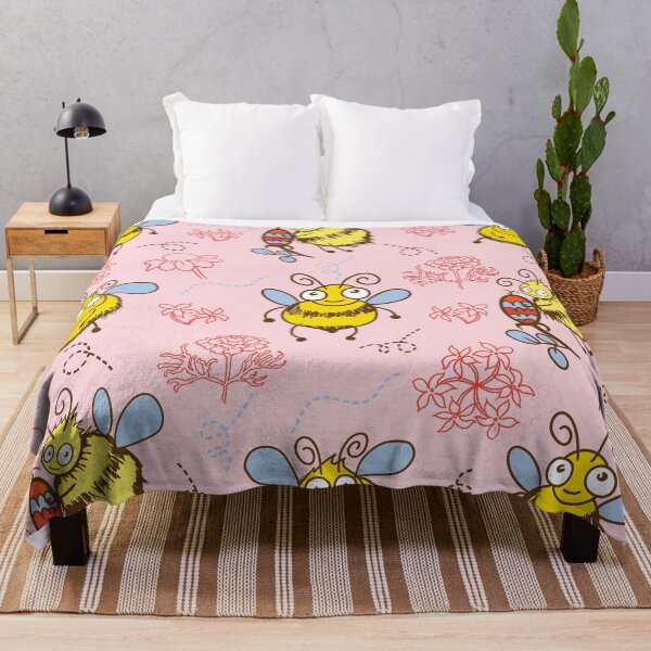 Item preview, Cute bee pattern with flowers designed and sold by Art99ThaiShop.