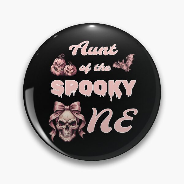 Item preview, Pinkoween Aunt of the Spooky One Pink Skull Bow designed and sold by MythicCotton.