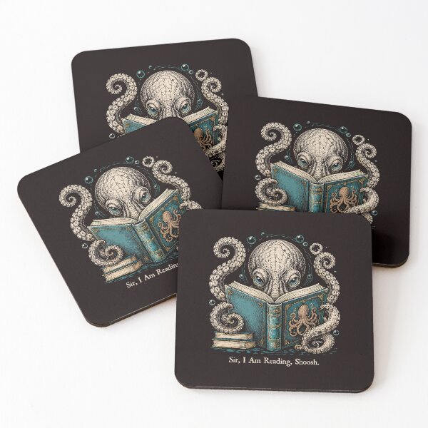 Item preview, Sir I Am Reading Octopus Book Lover Humor Design designed and sold by ImeldaSparks.