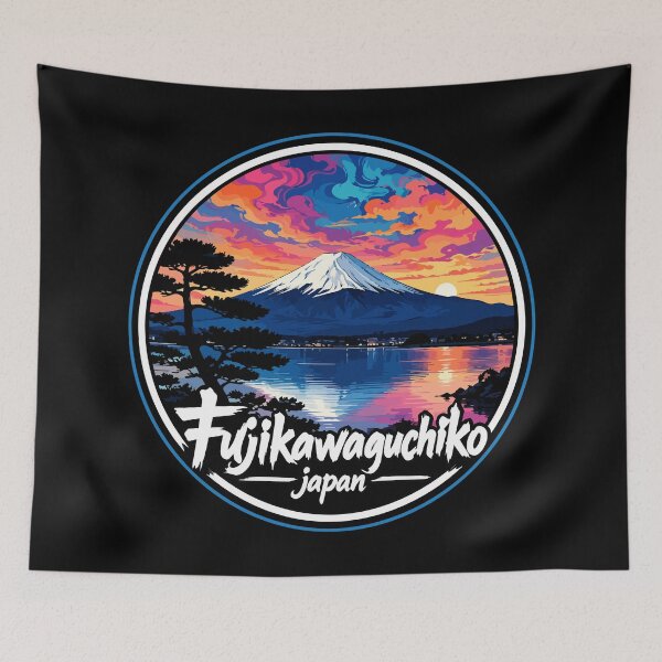 Item preview, Fujikawaguchiko Japan Trippy Art Travel designed and sold by TomFrontierArt.