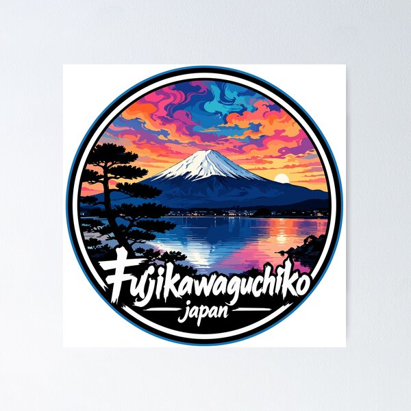 Item preview, Fujikawaguchiko Japan Trippy Art Travel designed and sold by TomFrontierArt.