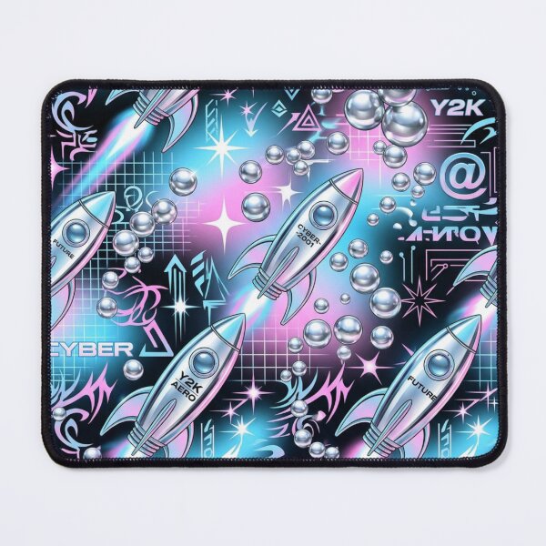 Item preview, Chrome Rockets & Chrome Pearls Y2K Cyber Pattern designed and sold by StickVerse by Owais.