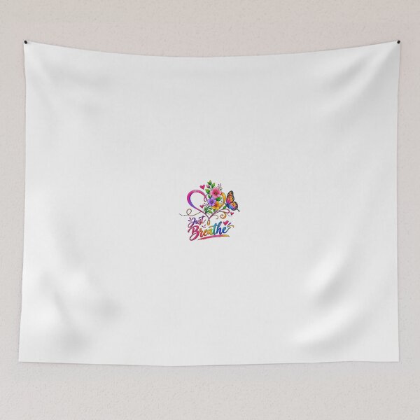 Item preview, Just Breathe – Colorful Floral Heart & Butterfly designed and sold by Public Nature View Places.