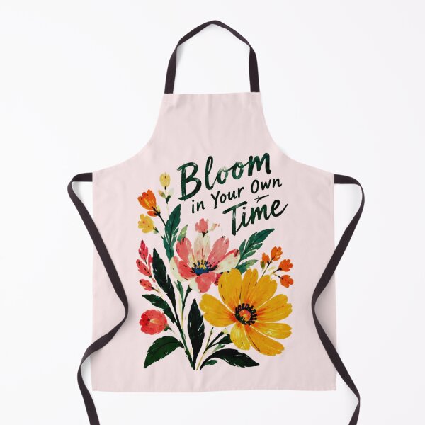 Item preview, Bloom In Your Own Time Watercolor Floral Bouquet Positive Quote designed and sold by FabSvn.