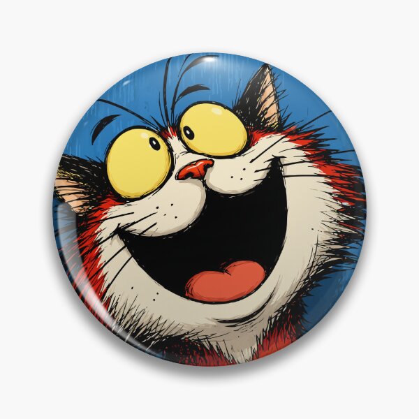 Item preview, Happy Laughing Orange Tabby Cat Funny Excited Retro Comic Graphic designed and sold by The Upside Down.