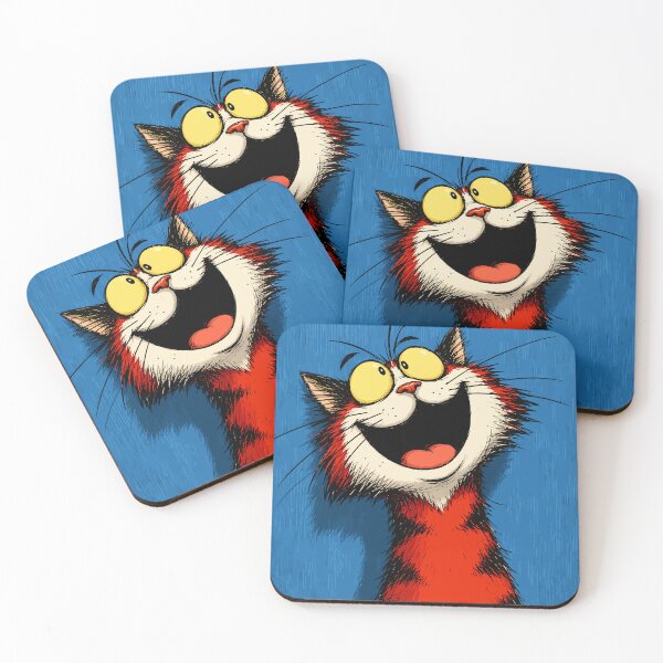 Item preview, Happy Laughing Orange Tabby Cat Funny Excited Retro Comic Graphic designed and sold by The Upside Down.