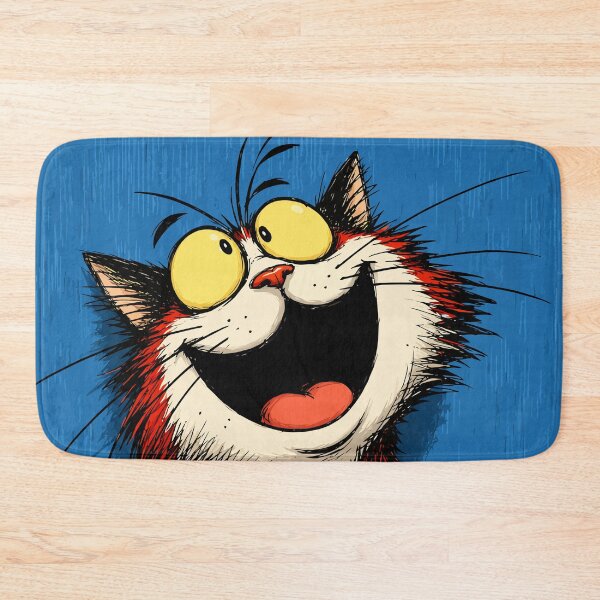 Item preview, Happy Laughing Orange Tabby Cat Funny Excited Retro Comic Graphic designed and sold by The Upside Down.