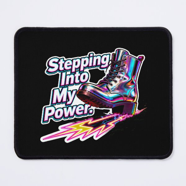 Item preview, Stepping Into My Power – Holographic Combat Boot Neon Lightning Empowerment designed and sold by Ideeplyfeltit.