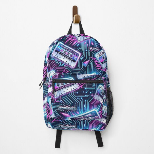 Item preview, Circuit Board Traces & Cassette Tapes Y2K Cyber Pattern designed and sold by StickVerse by Owais.