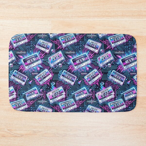 Item preview, Circuit Board Traces & Cassette Tapes Y2K Cyber Pattern designed and sold by StickVerse by Owais.
