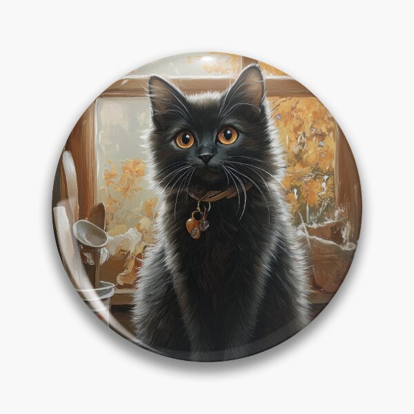 Item preview, Black Cat by the Autumn Kitchen Window designed and sold by Erika Kaisersot.