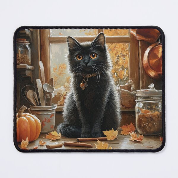 Item preview, Black Cat by the Autumn Kitchen Window designed and sold by Erika Kaisersot.