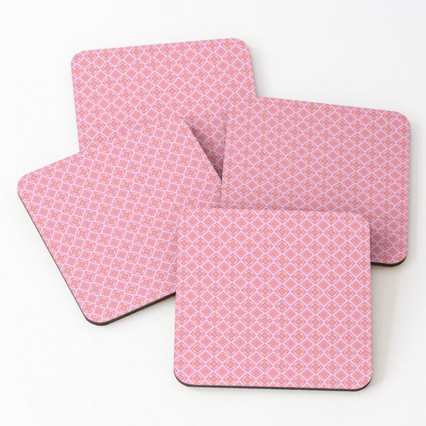 Item preview, Soft Pink Peach Geometric Diamond Grid Pattern designed and sold by whimsiqueer.