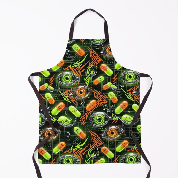 Item preview, Cyber Eyes & Smiley Pills Y2K Cyber Pattern designed and sold by StickVerse by Owais.