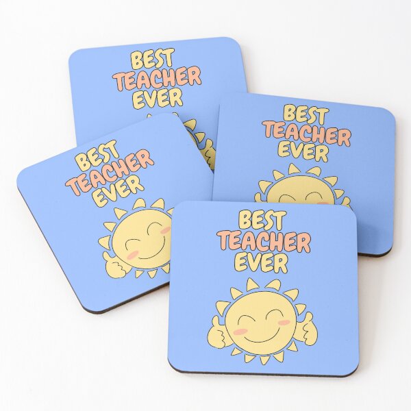 Item preview,  BEST TEACHER EVER Cute Sun Pastel Blue designed and sold by HugSomeNettles.