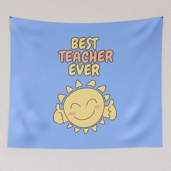 Item preview,  BEST TEACHER EVER Cute Sun Pastel Blue designed and sold by HugSomeNettles.