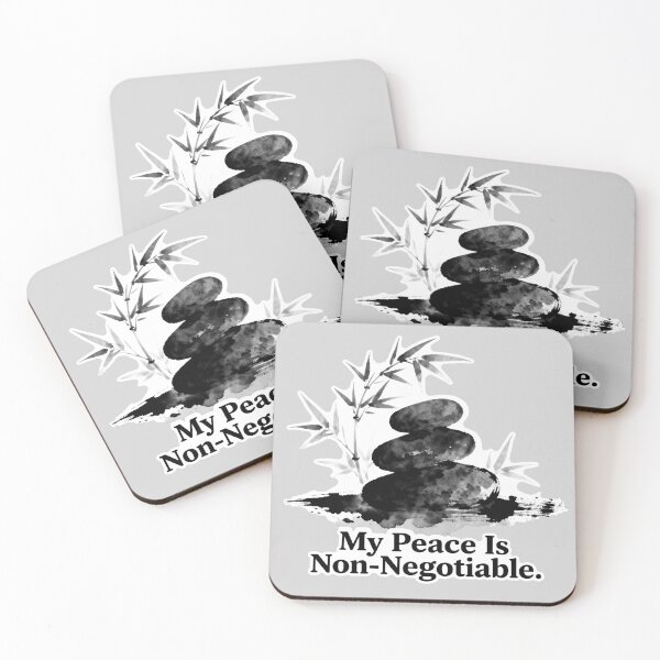 Item preview, My Peace Is Non-Negotiable – Zen Stacked Stones Bamboo Watercolor Mindfulness designed and sold by Ideeplyfeltit.