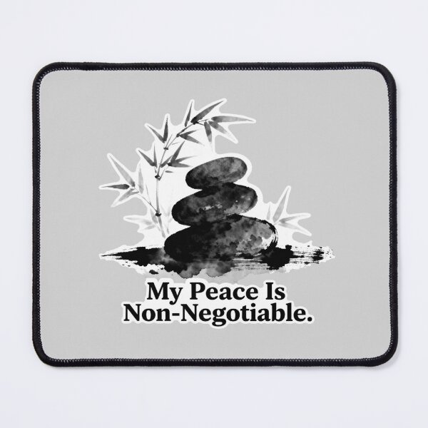 Item preview, My Peace Is Non-Negotiable – Zen Stacked Stones Bamboo Watercolor Mindfulness designed and sold by Ideeplyfeltit.