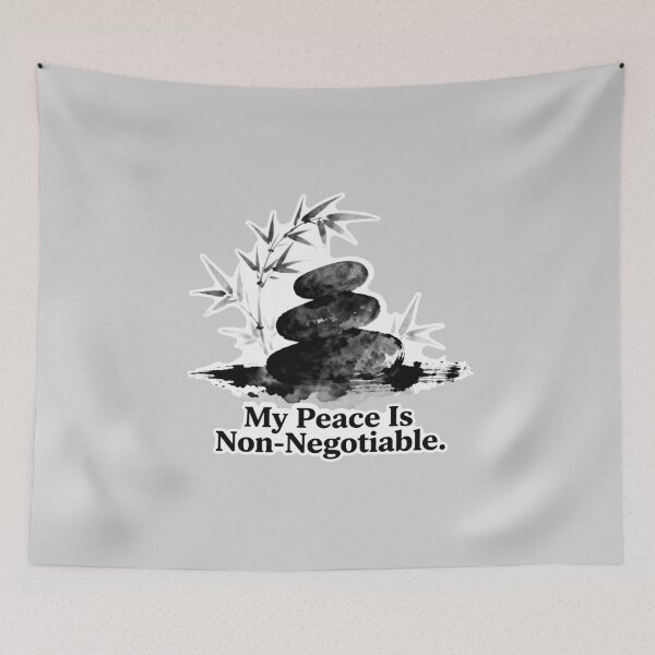 Item preview, My Peace Is Non-Negotiable – Zen Stacked Stones Bamboo Watercolor Mindfulness designed and sold by Ideeplyfeltit.