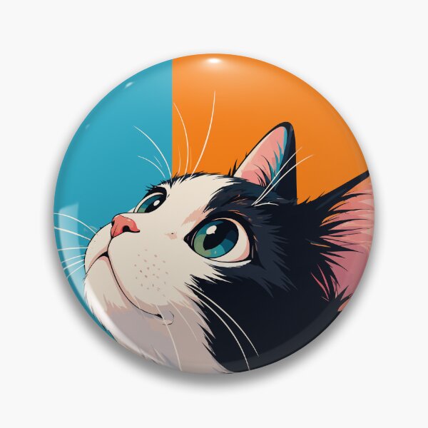 Item preview, Curious Tuxedo Cat Looking at Monarch Butterfly Graphic Art designed and sold by The Upside Down.