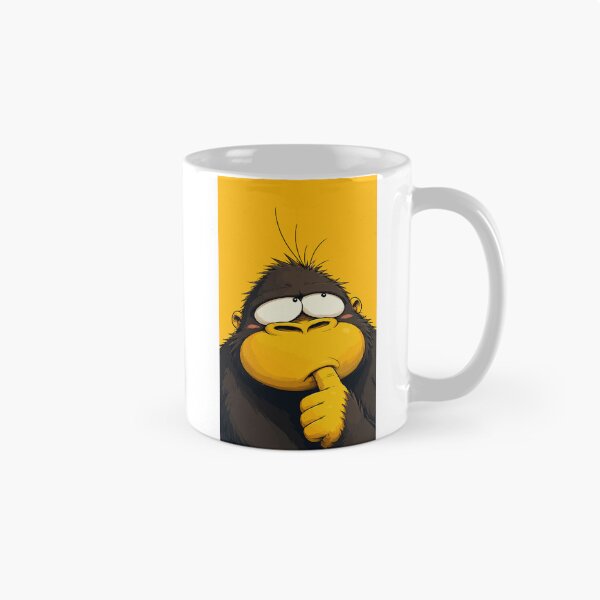 Item preview, Funny Thinking Gorilla Sucking Thumb Cute Comic Ape Graphic Art designed and sold by The Upside Down.